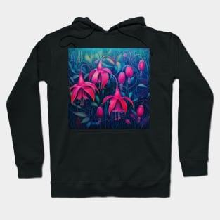 Folk Art Fuchsia Flowers Hoodie